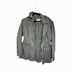 Universal Thread Women's Grey / Blue Anorak Utility Hooded Jacket size Small